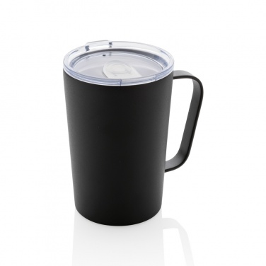 Logo trade promotional giveaways picture of: RCS Recycled stainless steel modern vacuum mug with lid