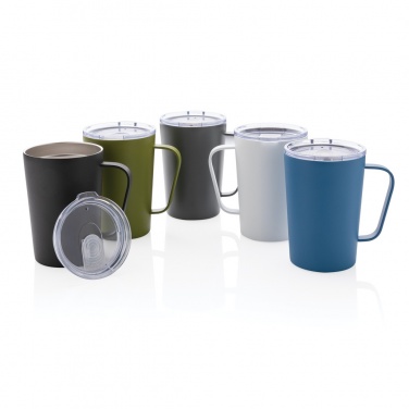 Logo trade promotional item photo of: RCS Recycled stainless steel modern vacuum mug with lid