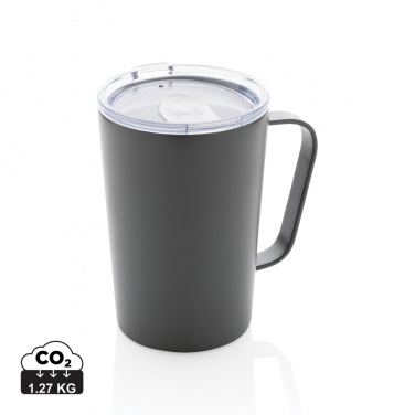 Logo trade business gifts image of: RCS Recycled stainless steel modern vacuum mug with lid