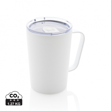 Logo trade promotional products picture of: RCS Recycled stainless steel modern vacuum mug with lid