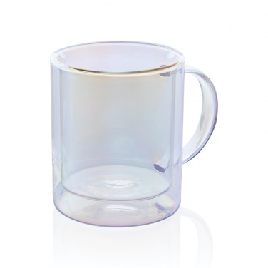 Logo trade advertising products image of: Deluxe double wall electroplated glass mug