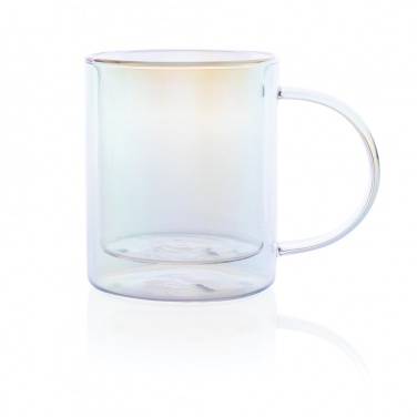 Logo trade promotional gift photo of: Deluxe double wall electroplated glass mug