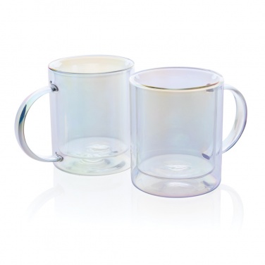 Logo trade promotional gift photo of: Deluxe double wall electroplated glass mug