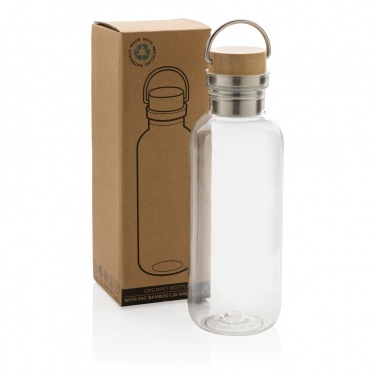 Logo trade promotional items image of: RCS RPET bottle with bamboo lid and handle