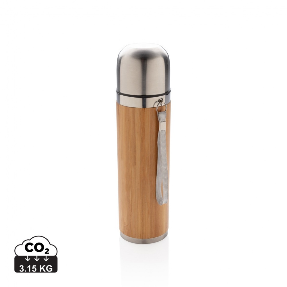 Logo trade promotional gifts picture of: Bamboo vacuum travel flask