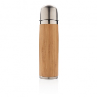 Logo trade promotional giveaways image of: Bamboo vacuum travel flask