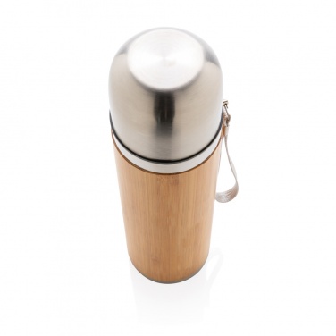 Logo trade corporate gifts image of: Bamboo vacuum travel flask