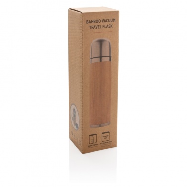 Logo trade promotional giveaways picture of: Bamboo vacuum travel flask