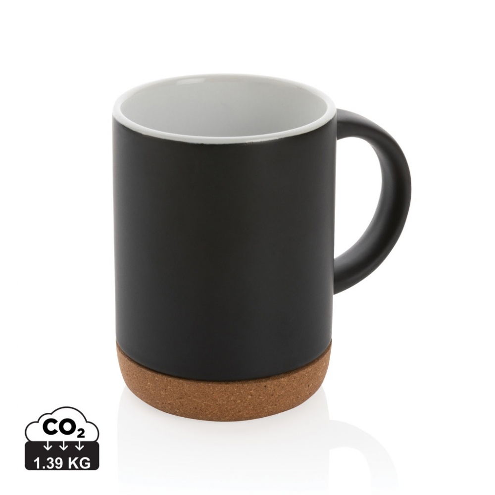 Logo trade business gifts image of: Ceramic mug with cork base 280ml