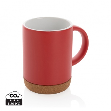 Logo trade promotional items image of: Ceramic mug with cork base 280ml