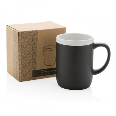 Logo trade promotional gift photo of: Ceramic mug with white rim 300ml