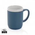 Ceramic mug with white rim 300ml, blue