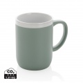 Ceramic mug with white rim 300ml, green