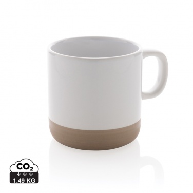 Logo trade promotional giveaways image of: Glazed ceramic mug 360ml