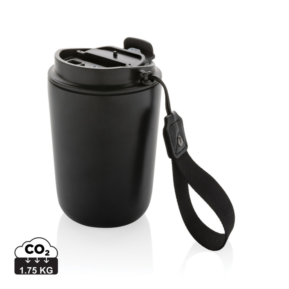 Logotrade promotional gift picture of: Cuppa RCS re-steel vacuum tumbler with lanyard