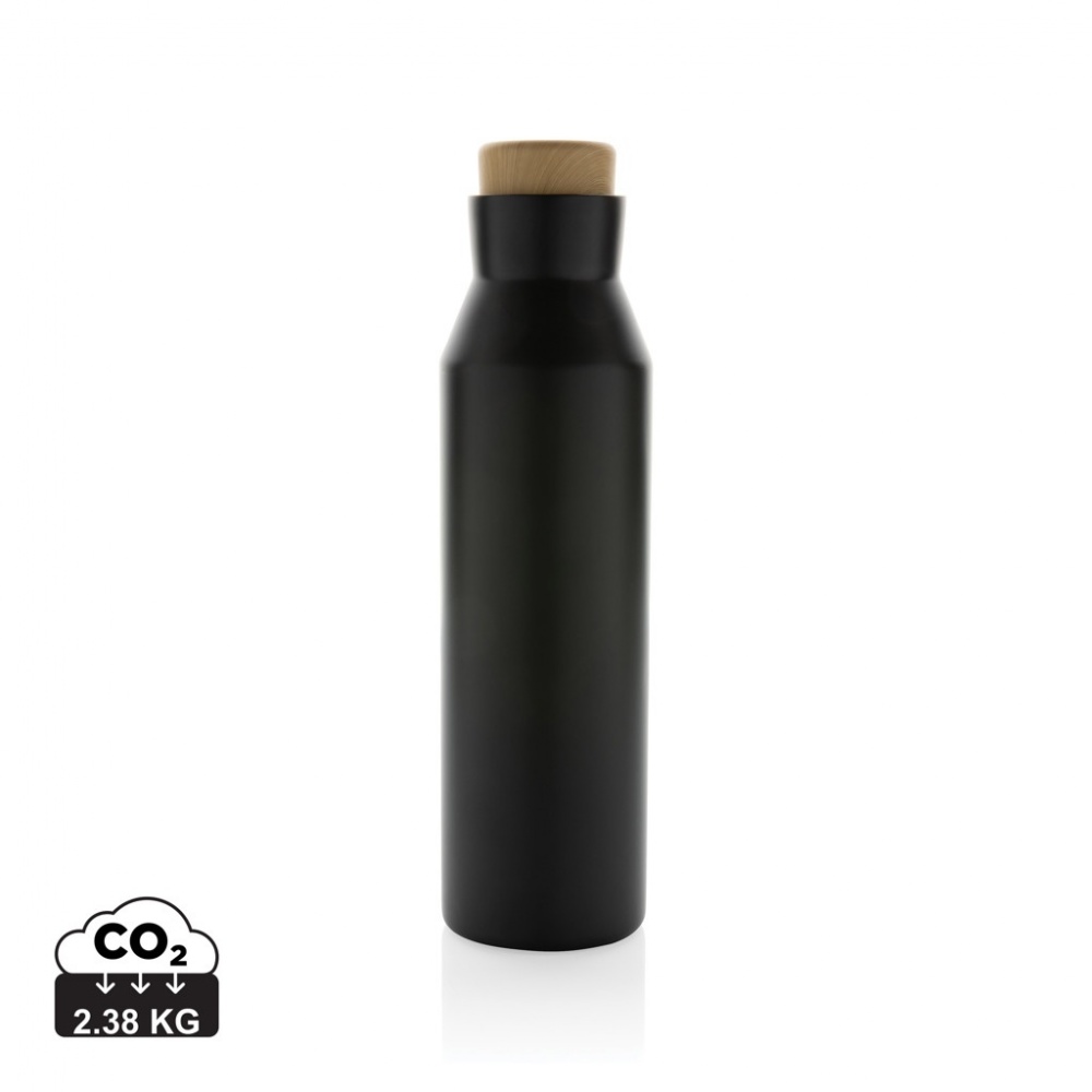 Logo trade promotional products image of: Gaia RCS certified recycled stainless steel vacuum bottle