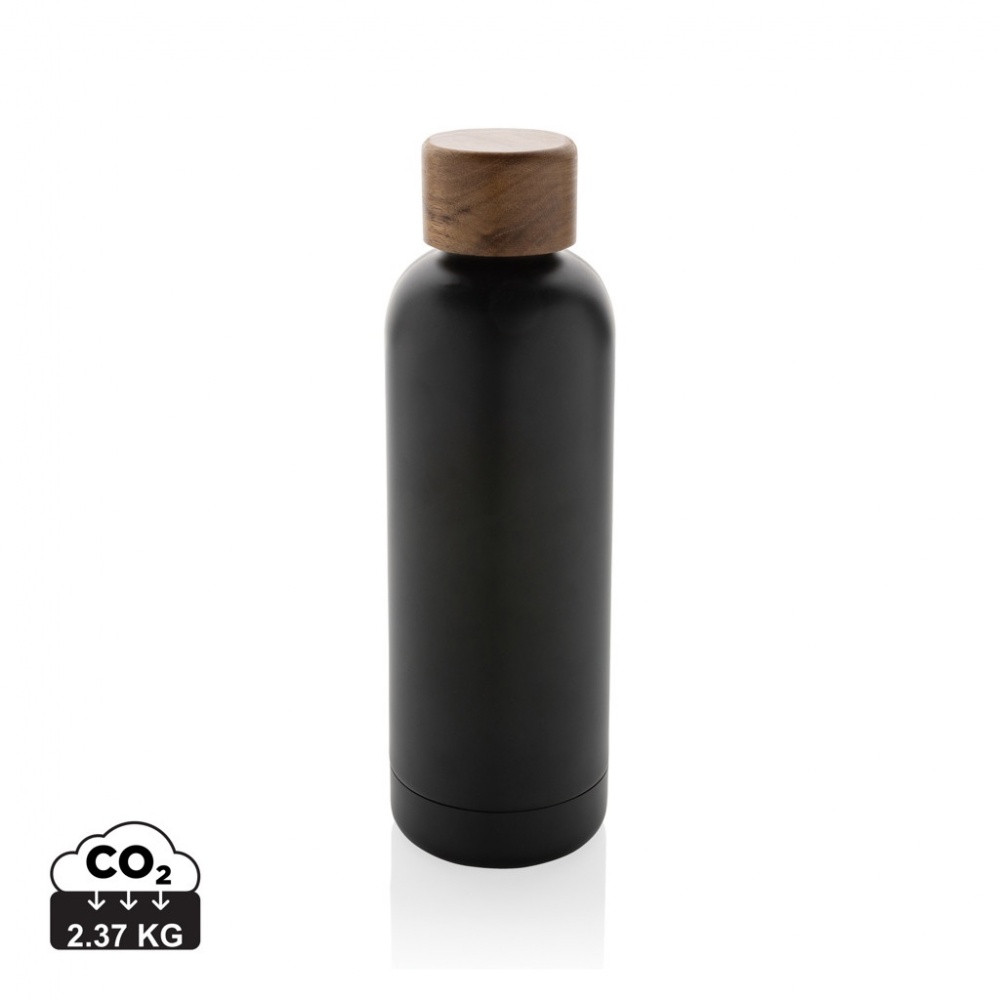 Logotrade promotional giveaway image of: Wood RCS certified recycled stainless steel vacuum bottle