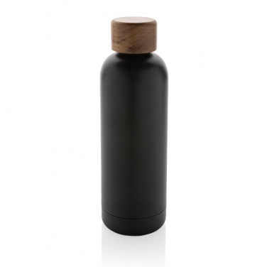 Logotrade corporate gift image of: Wood RCS certified recycled stainless steel vacuum bottle