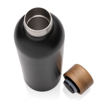 Logotrade corporate gift image of: Wood RCS certified recycled stainless steel vacuum bottle