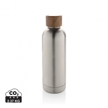 Logo trade corporate gift photo of: Wood RCS certified recycled stainless steel vacuum bottle