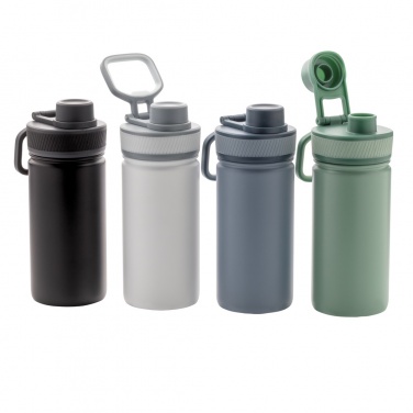 Logo trade business gifts image of: Vacuum stainless steel bottle with sports lid 550ml