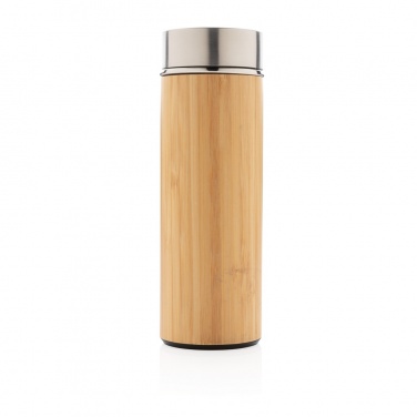 Logo trade promotional merchandise picture of: Leak proof bamboo vacuum bottle