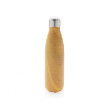 Logo trade promotional gift photo of: Vacuum insulated stainless steel bottle with wood print