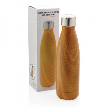 Logotrade promotional items photo of: Vacuum insulated stainless steel bottle with wood print