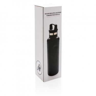 Logo trade business gifts image of: Vacuum insulated leak proof standard mouth bottle