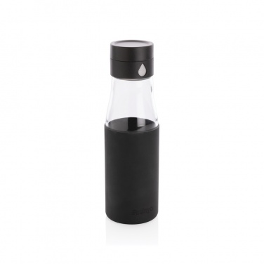 Logo trade promotional products image of: Ukiyo glass hydration tracking bottle with sleeve