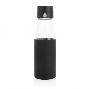 Logotrade promotional gift image of: Ukiyo glass hydration tracking bottle with sleeve