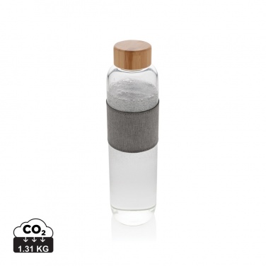 Logo trade promotional product photo of: Impact borosilicate glass bottle with bamboo lid