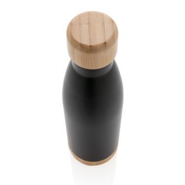 Logotrade advertising product image of: Vacuum stainless steel bottle with bamboo lid and bottom