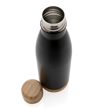 Logotrade promotional product image of: Vacuum stainless steel bottle with bamboo lid and bottom