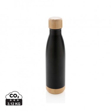 Logo trade corporate gift photo of: Vacuum stainless steel bottle with bamboo lid and bottom