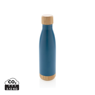 Logo trade promotional item photo of: Vacuum stainless steel bottle with bamboo lid and bottom