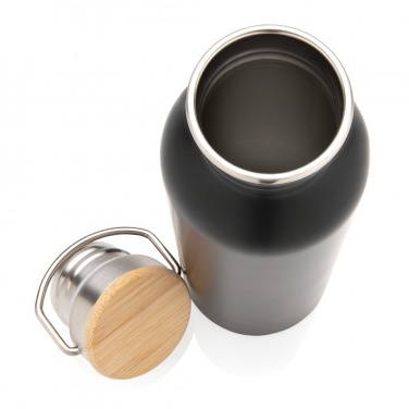 Logotrade business gift image of: Modern stainless steel bottle with bamboo lid