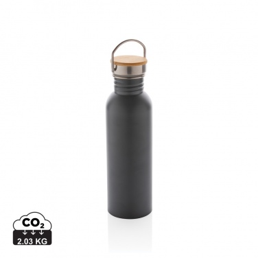 Logo trade promotional merchandise image of: Modern stainless steel bottle with bamboo lid