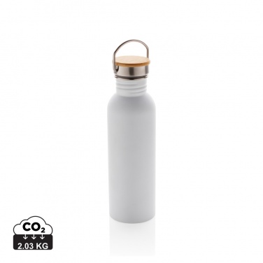 Logo trade promotional items picture of: Modern stainless steel bottle with bamboo lid