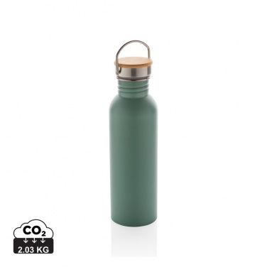 Logotrade promotional product picture of: Modern stainless steel bottle with bamboo lid