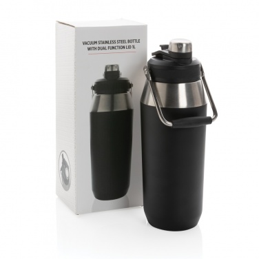 Logotrade promotional product image of: Vacuum stainless steel dual function lid bottle 1L