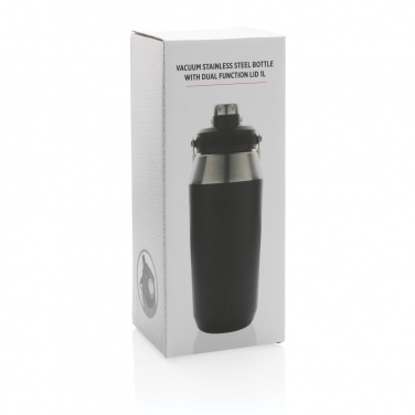 Logotrade promotional giveaway picture of: Vacuum stainless steel dual function lid bottle 1L