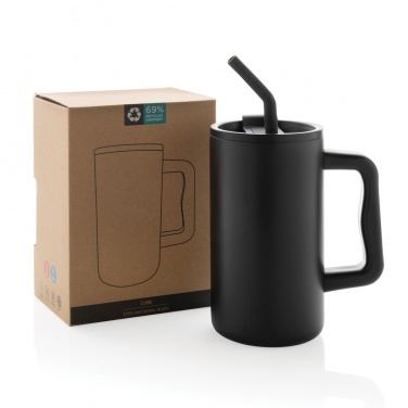 Logo trade promotional gifts image of: Cube RCS certified recycled steel mug 800ml