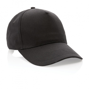 Logo trade promotional merchandise image of: Impact 5 panel 190gr Recycled cotton cap with AWARE™ tracer