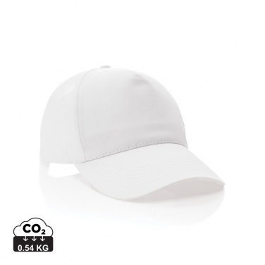 Logo trade business gifts image of: Impact 5 panel 190gr Recycled cotton cap with AWARE™ tracer