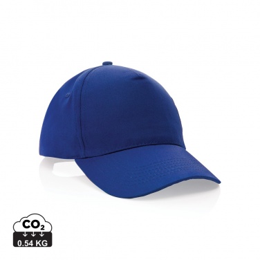 Logo trade promotional merchandise image of: Impact 5 panel 190gr Recycled cotton cap with AWARE™ tracer