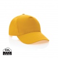 Impact 5 panel 190gr Recycled cotton cap with AWARE™ tracer, yellow