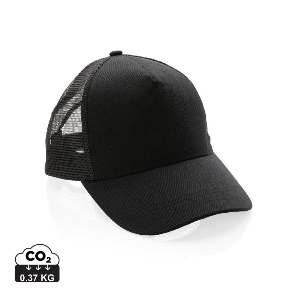 Logotrade promotional product picture of: Impact AWARE™ Brushed rcotton 5 panel trucker cap 190gr