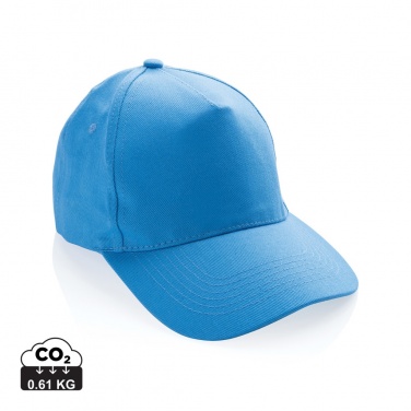 Logo trade promotional items image of: Impact 5panel 280gr Recycled cotton cap with AWARE™ tracer