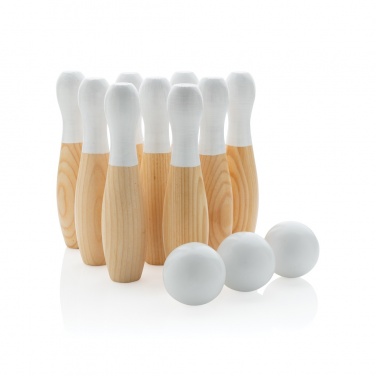 Logo trade promotional giveaways image of: Wooden skittles set